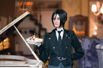 Картинка девушки -+креатив +косплей девушка фон униформа угощение