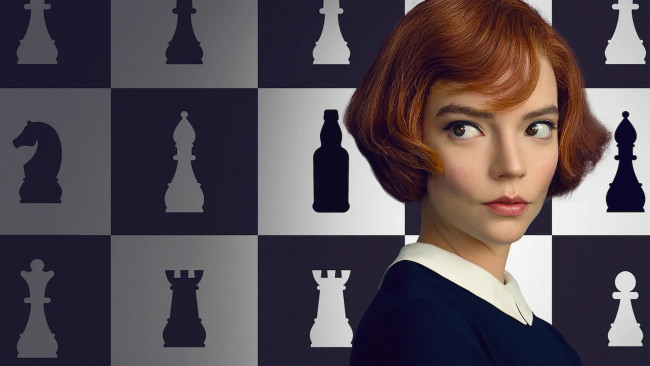 Обои картинки фото the queen`s gambit , мини–сериал 2020, кино фильмы, the queen`s gambit, ход, королевы, драма, netflix, спорт, аня, тейлор, джой, сериал, the, queens, gambit