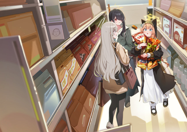 Обои картинки фото аниме, blue archive, blue, archive, iochi, mari, utazumi, sakurako, wakaba, hinata, muo, muojjang, 0929