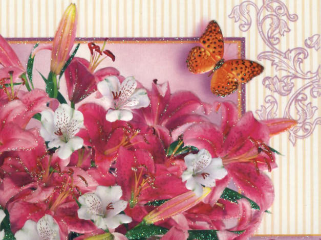 Обои картинки фото рисованные, цветы