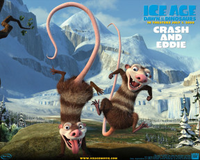 Картинка ice age crash and eddie мультфильмы dawn of the dinosaurs