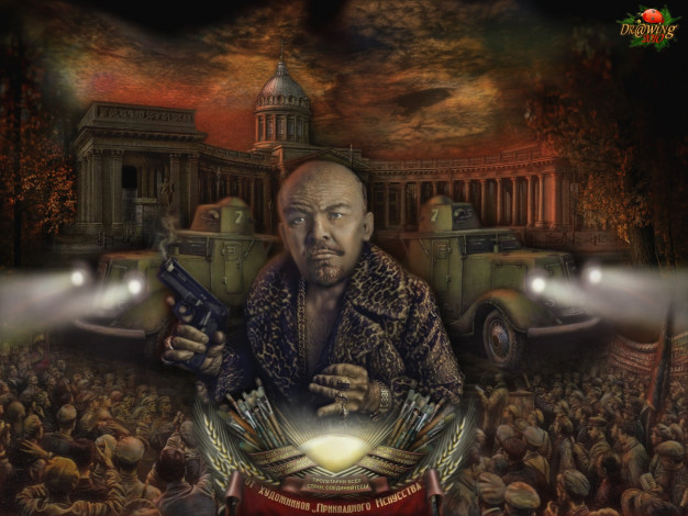 Обои картинки фото гл@мурная, революция, юмор, приколы, ленин