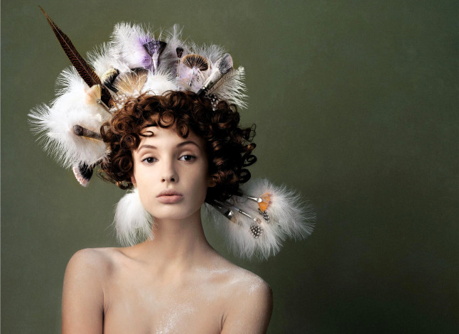 Обои картинки фото -Unsort Креатив, девушки, unsort, креатив, прическа, кисти