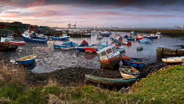 обоя англия, редкар, кливленд, корабли, разные, вместе, катера, лодки, причалы