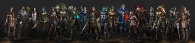 Обои картинки фото фэнтези, существа, mass, effect, dragon, age, герои, игр