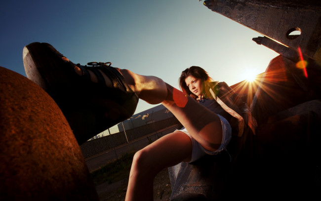 Обои картинки фото Amy Johnston, девушки, , , закат