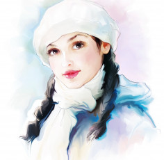 Картинка рисованные люди косички девушка