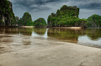 Картинка бухта халонг вьетнам природа побережье лес горы море
