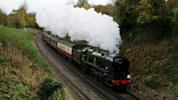 Картинка техника паровозы рельсы вагоны паровоз