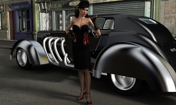 Картинка автомобили 3д автомобиль девушка