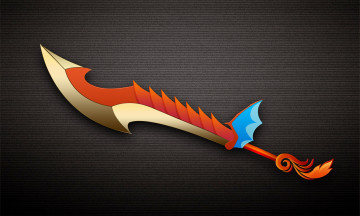 Картинка рисованные минимализм тёмный фон зубцы нож лезвие рукоятка