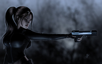 Картинка 3д графика fantasy фантазия девушка оружие
