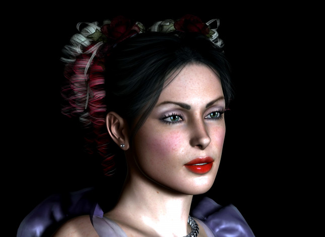 Обои картинки фото 3д, графика, portraits, портрет, лицо, девушка