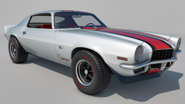 Обои картинки фото автомобили, 3д, camaro, 1970, chevrolet, z28