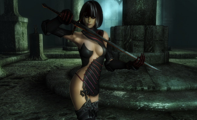 Обои картинки фото 3д, графика, elves, эльфы, эльфийка, меч