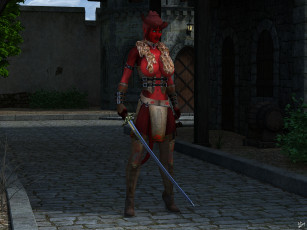 Картинка 3д+графика фантазия+ fantasy оружие фон взгляд девушка