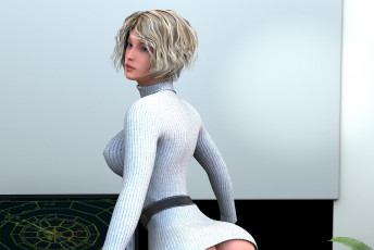 Картинка 3д+графика люди+ people блондинка паутина фон взгляд девушка