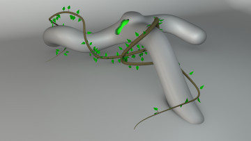 Картинка 3д+графика абстракция+ abstract листья ветка цвета фон узор