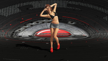 Картинка 3д+графика люди+ people фон взгляд лифчик юбка жест девушка