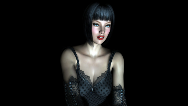 Обои картинки фото 3д графика, люди , people, фон, взгляд, девушка