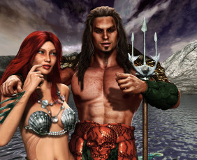 Картинка 3д+графика фантазия+ fantasy мужчина фон взгляд девушка