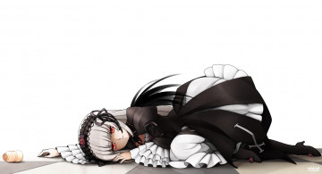 обоя аниме, rozen maiden, rozen, maiden, лежит, девушка, mtyy, арт, suigintou