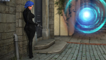 Картинка 3д+графика фантазия+ fantasy оружие фон взгляд девушка