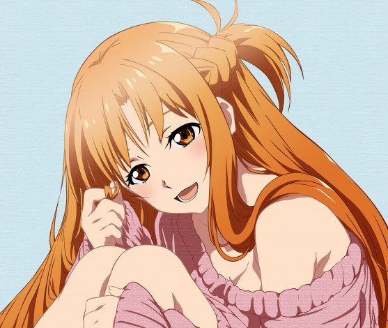 Обои картинки фото аниме, sword art online, асуна, рыжая, девушка, фон