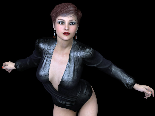 Обои картинки фото 3д графика, люди , people, девушка, взгляд, фон