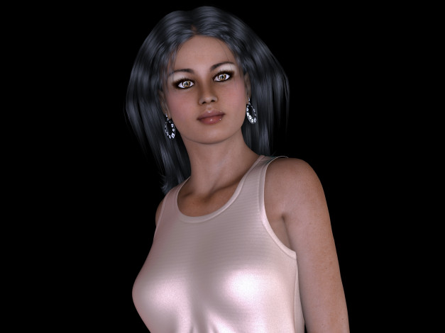 Обои картинки фото 3д графика, люди , people, взгляд, девушка, фон