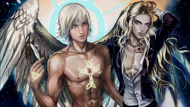 Обои картинки фото фэнтези, ангелы, ангел, секси, парни, арт