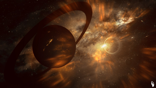 Обои картинки фото космос, арт, галактика, вселенная, звезды, планеты