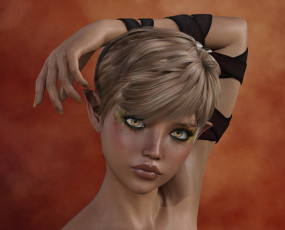 Картинка 3д+графика эльфы+ elves девушка взгляд фон