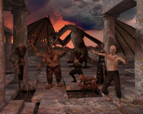 Картинка 3д+графика существа+ creatures зомби дракон