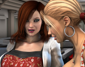 Картинка 3д+графика люди+ people фон взгляд девушки