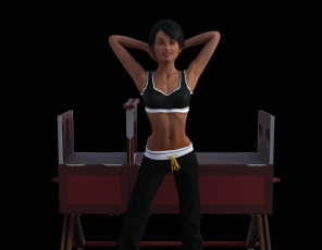 Картинка 3д+графика люди+ people девушка взгляд фон