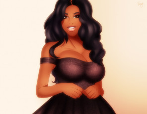 Картинка векторная+графика девушки+ girls девушка взгляд фон