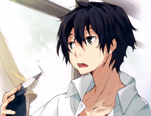 Картинка аниме hyouka oreki houtarou