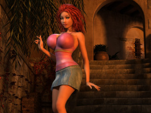 Картинка 3д+графика люди+ people взгляд девушка фон