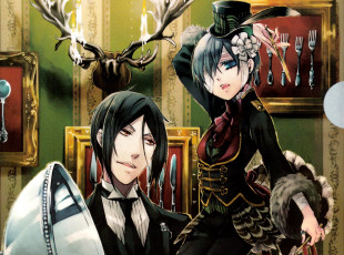 Картинка аниме kuroshitsuji себастьян сиэль