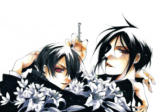 Картинка аниме kuroshitsuji себастьян сиэль