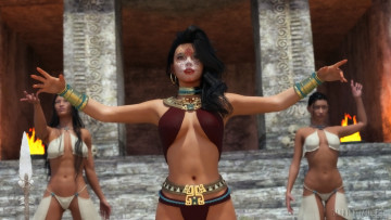 Картинка 3д+графика фантазия+ fantasy девушка фон взгляд