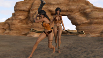 Картинка 3д+графика люди+ people девушки фон взгляд