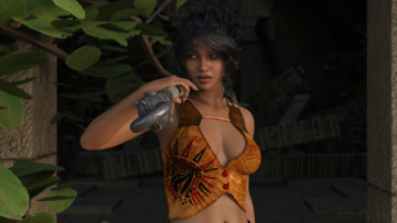 Картинка 3д+графика люди+ people взгляд девушка фон