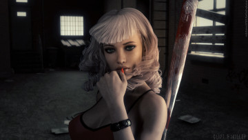 Картинка 3д+графика портрет+ portraits девушка фон взгляд