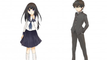 Картинка аниме hyouka школьники