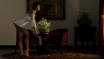 Картинка 3д+графика люди+ people фон взгляд девушка