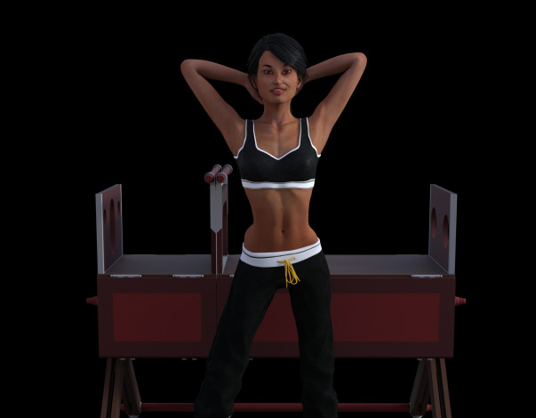 Обои картинки фото 3д графика, люди , people, девушка, взгляд, фон