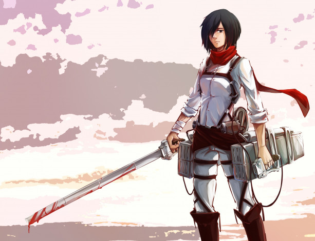 Обои картинки фото аниме, shingeki no kyojin, mikasa, ackerman