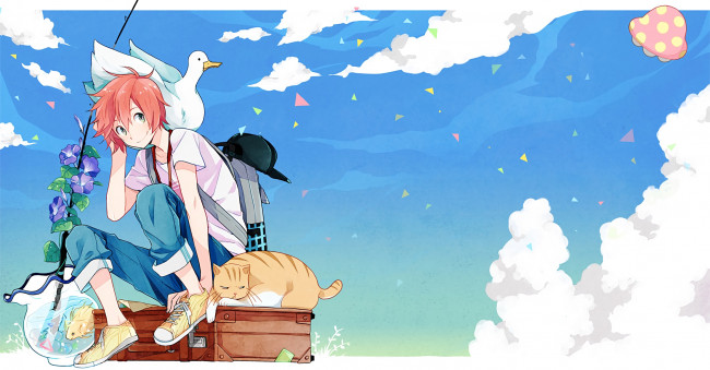 Обои картинки фото аниме, tsuritama, sanada, yuki